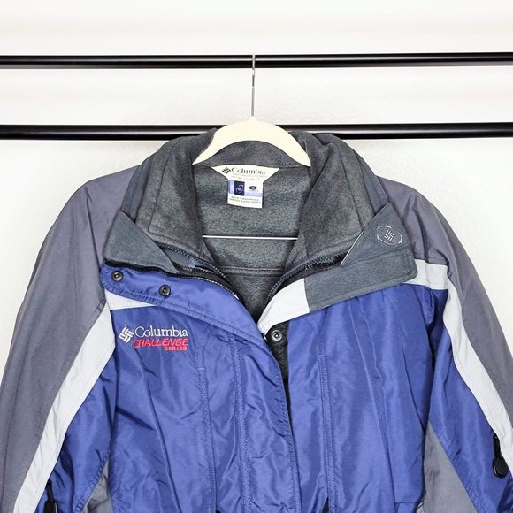 Columbia Challenge Series 90s Core Gray 2-Piece Polar Fleece w/Nylon Jacket SZ M - Picture 3 of 16